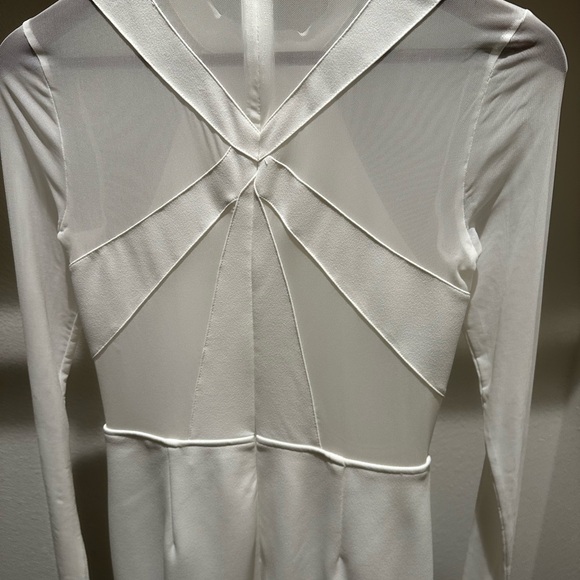 Lulu's White Ribbed Backless Bodycon Dress Sz Med - Picture 5 of 5